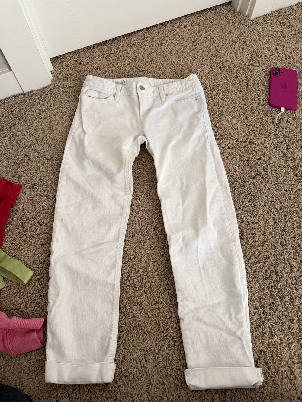 Gap Womens White Straight-Leg Jeans